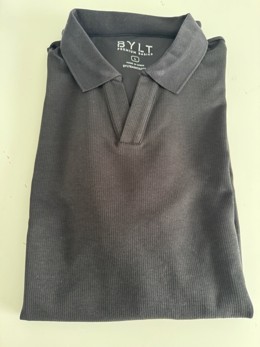 BYLT Premium Basics Black Polo NWT. Size large